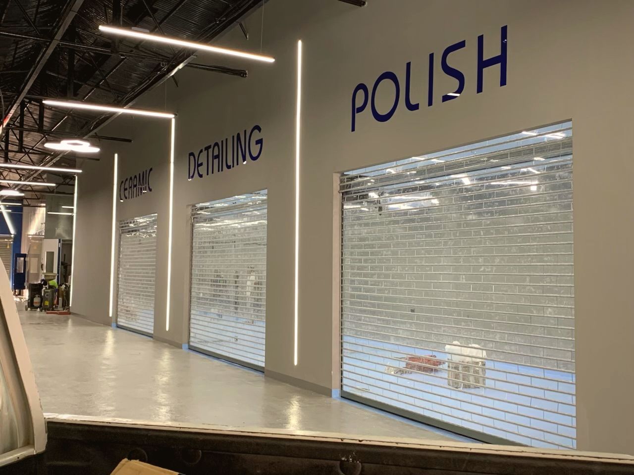 Clear polycarbonate shutter, shopfront
